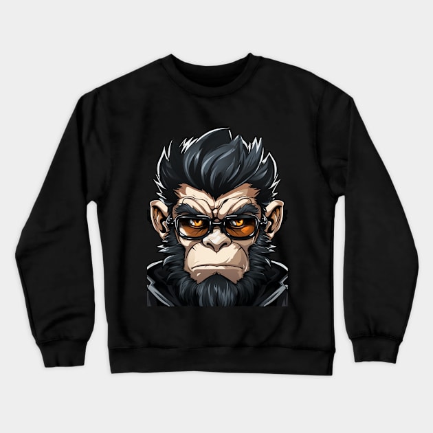 Cool ape wearing glasses Crewneck Sweatshirt by Nosametee